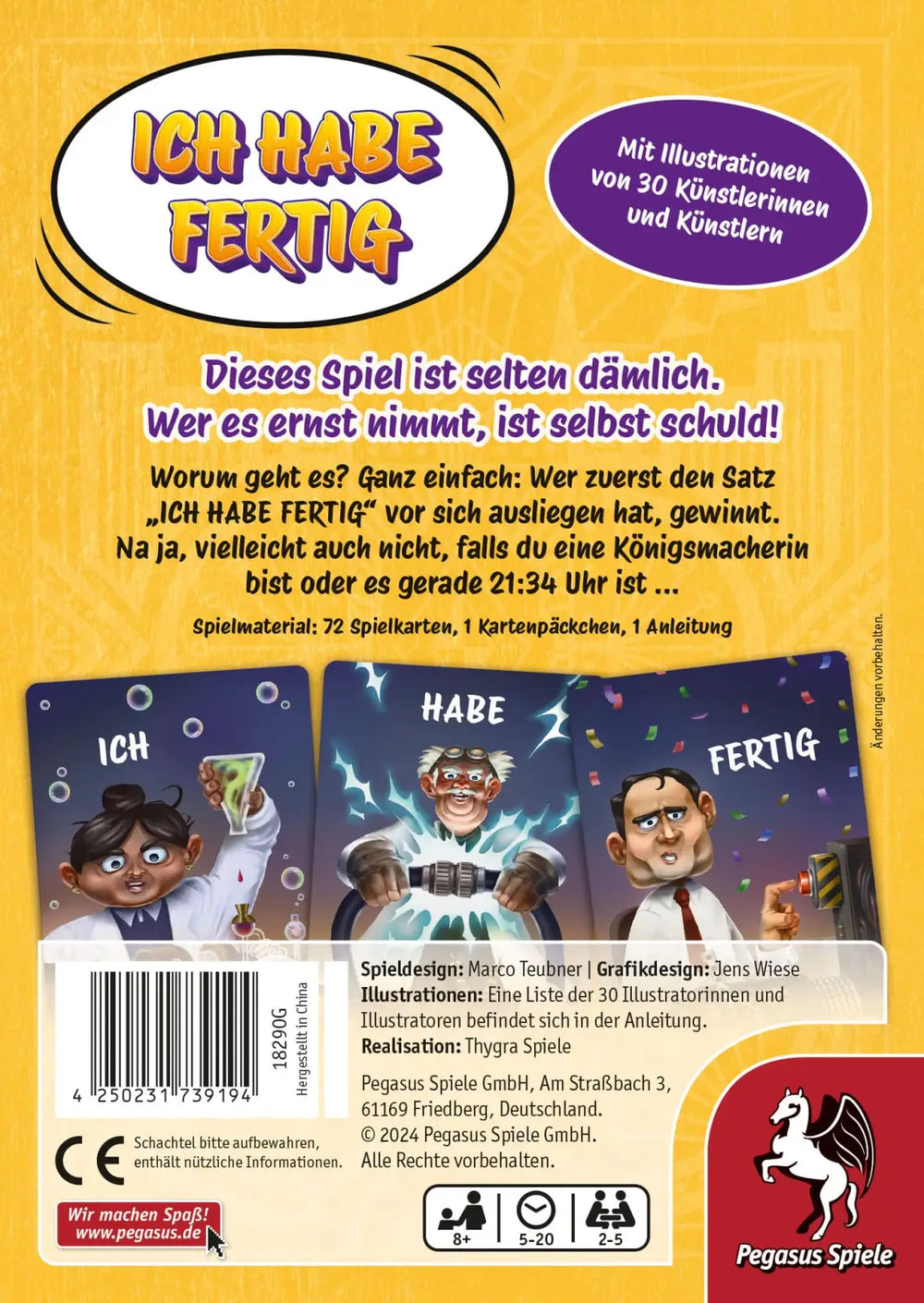 Ich habe fertig (DE) - Pegasus Spiele - Board Games