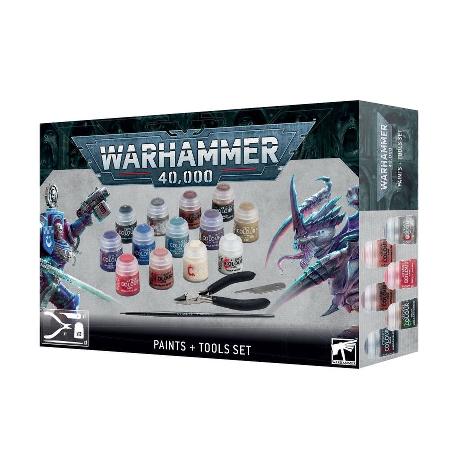 Warhammer 40K: Farben + Tools Set (DE)