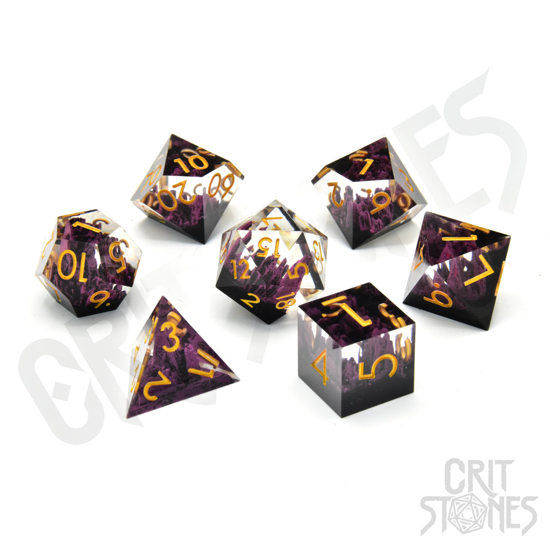RPG Dice Set: Resin - Sharp Edge - Shadow Spire (7)