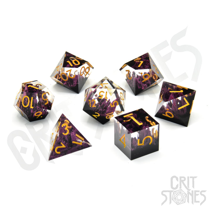 RPG Dice Set: Resin - Sharp Edge - Shadow Spire (7)