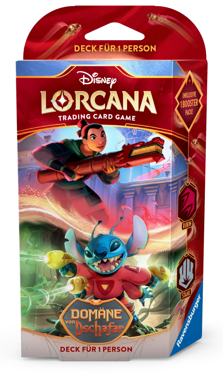 Disney Lorcana: Domäne von Dschafar - Rubin/Stahl - Starter Deck (DE) - Ravensburger - Card Games
