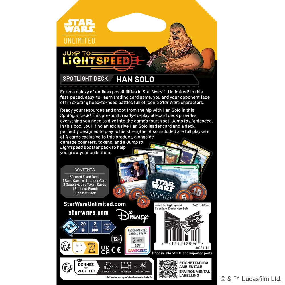 Star Wars: Unlimited Jump to Lightspeed Spotlight Starter Deck Han Solo (EN) Fantasy Flight Games Card Games