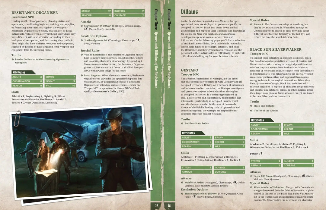 Achtung! Cthulhu 2d20: Vive la Resistance (EN) Modiphius Entertainment Roleplaying Games
