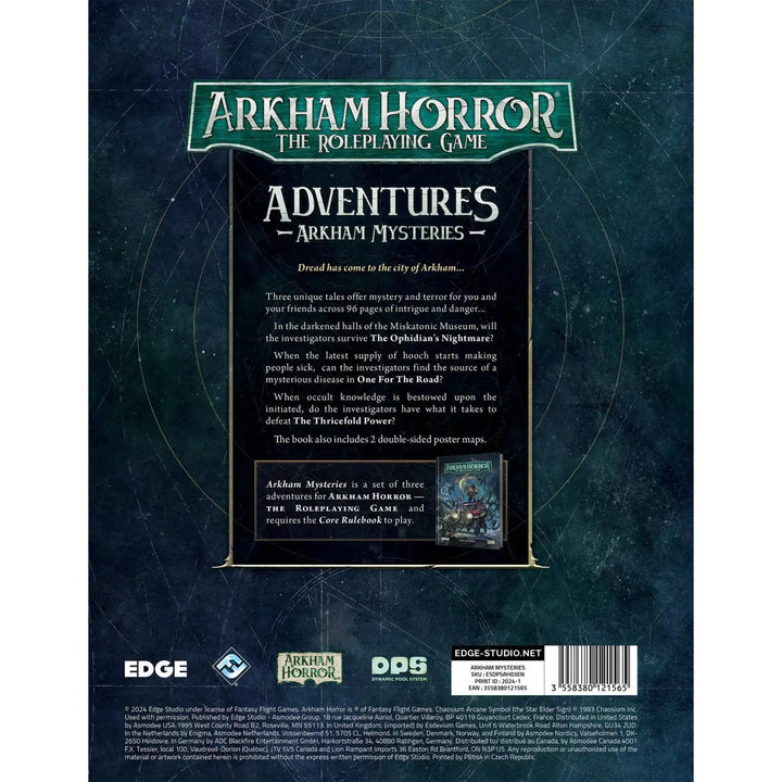 Arkham Horror RPG: Adventures Arkham Mysteries (EN) Edge Studios Roleplaying Games