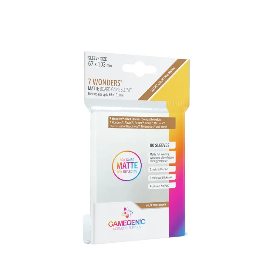 Board Game Sleeves: Matte 7 Wonders Brown (80) Gamegenic Accessories