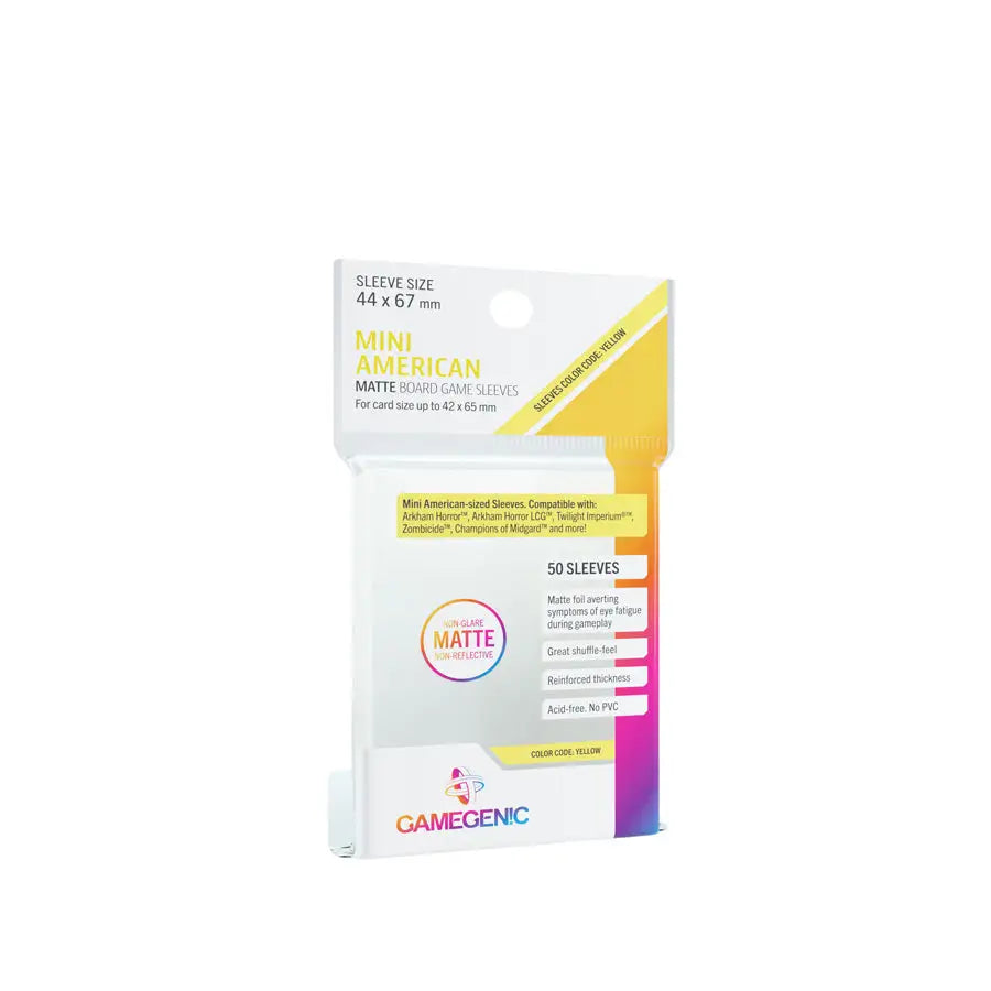 Board Game Sleeves: Matte - American - Mini - Yellow (50) - Gamegenic - Accessories