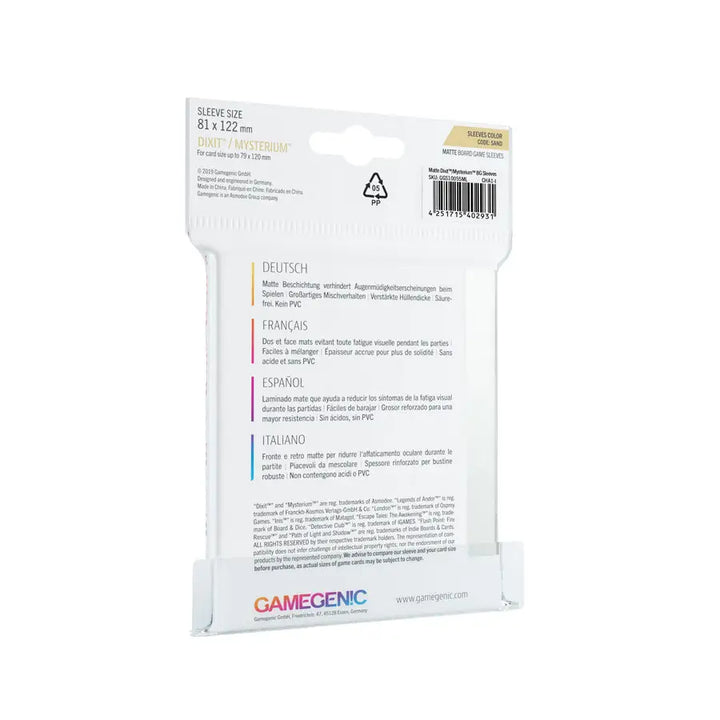 Board Game Sleeves: Matte - Dixit - Sand (90) - Gamegenic - Accessories