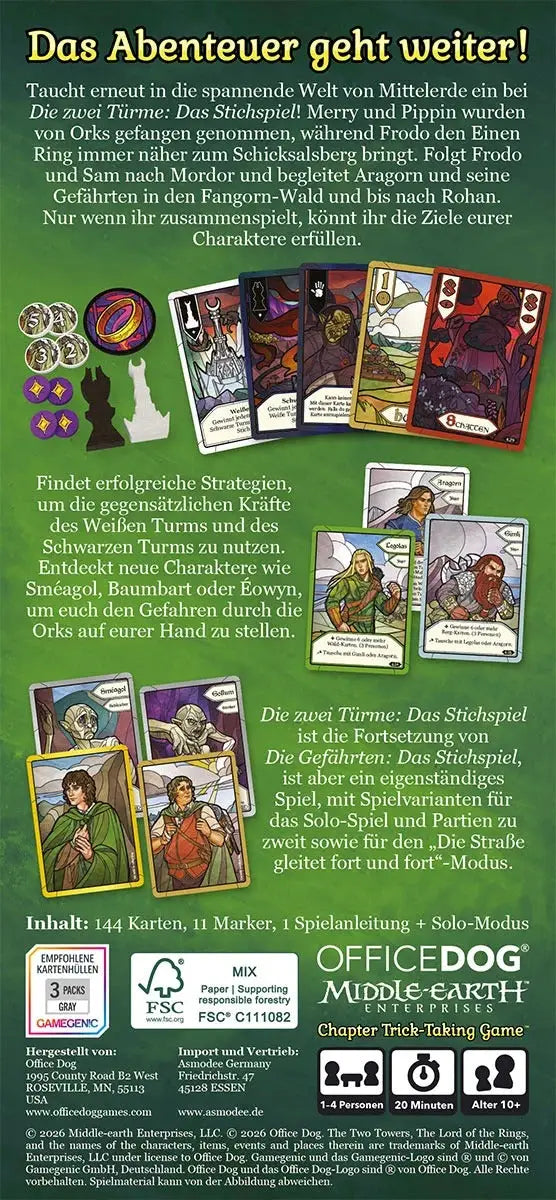 Der Herr der Ringe: Die zwei Türme – Das Stichspiel (DE) - Office Dog - Board Games