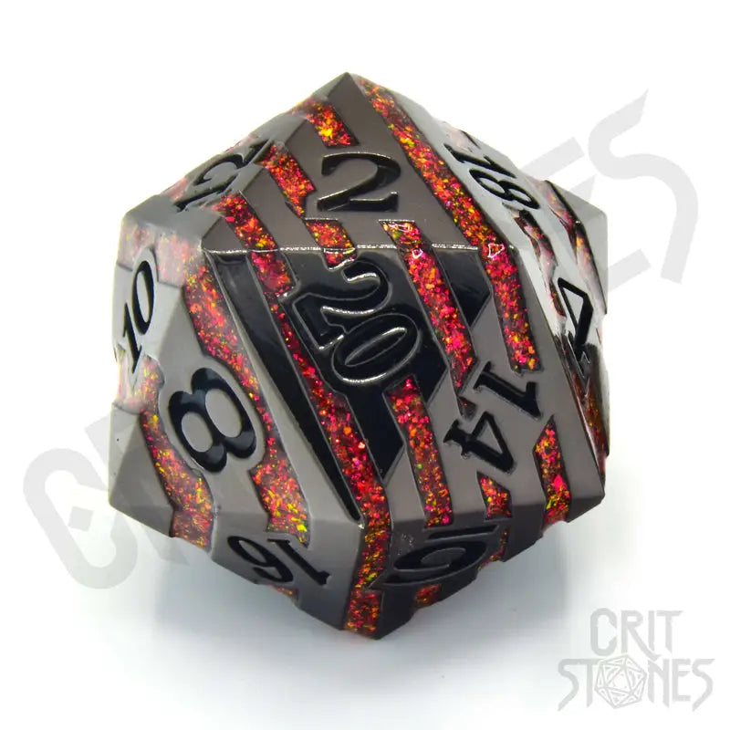 Dice: Metal - d20 - Pyroblade - Glassstaff - Accessories