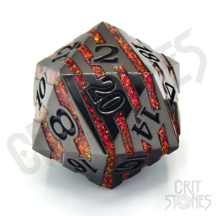 Dice: Metal - d20 - Pyroblade - Glassstaff - Accessories