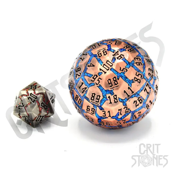 Dice: Metal - Hollow - d100 - Hextech Orb - Glassstaff - Accessories