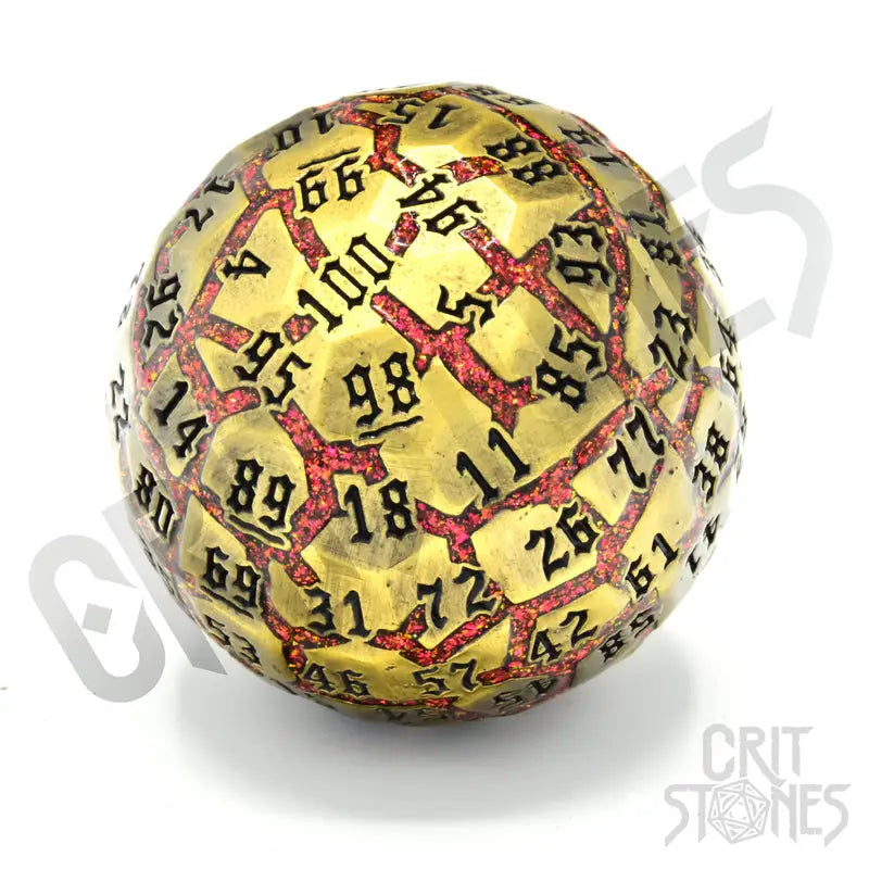 Dice: Metal - Hollow - d100 - Lava Orb - Glassstaff - Accessories