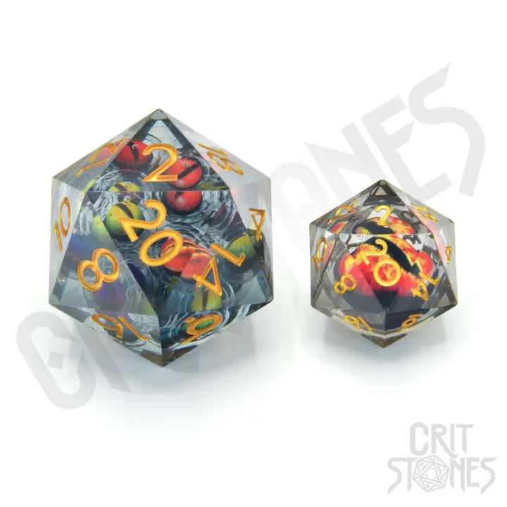 Dice: Resin - Sharp Edge - Floating Eye - d20 - Beholden - Glassstaff - Accessories