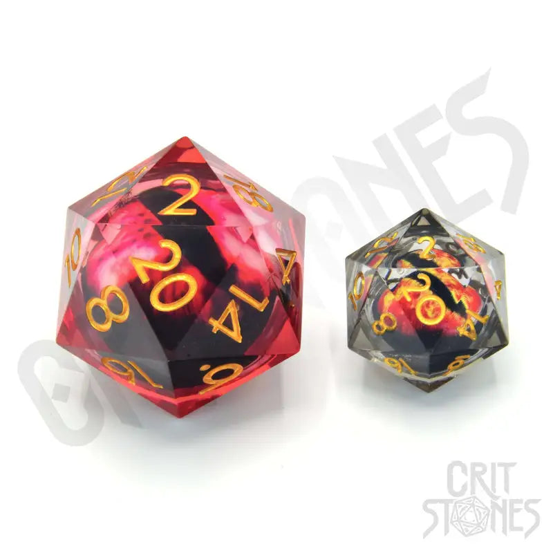 Dice: Resin - Sharp Edge - Floating Eye - d20 - Blood Iris - Glassstaff - Accessories