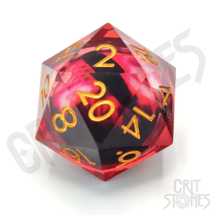 Dice: Resin - Sharp Edge - Floating Eye - d20 - Blood Iris - Glassstaff - Accessories