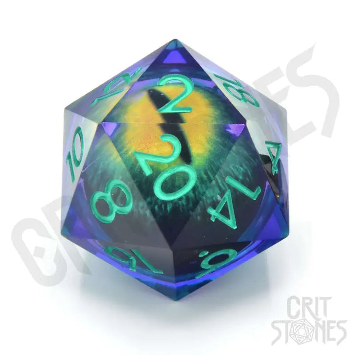Dice: Resin - Sharp Edge - Floating Eye - d20 - Forest Dragon’s Gaze - Glassstaff - Accessories