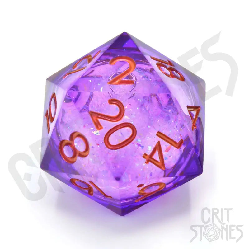 Dice: Resin - Sharp Edge - Floating Eye - Liquid Core - d20 - Feywild Sparkle - Glassstaff - Accessories
