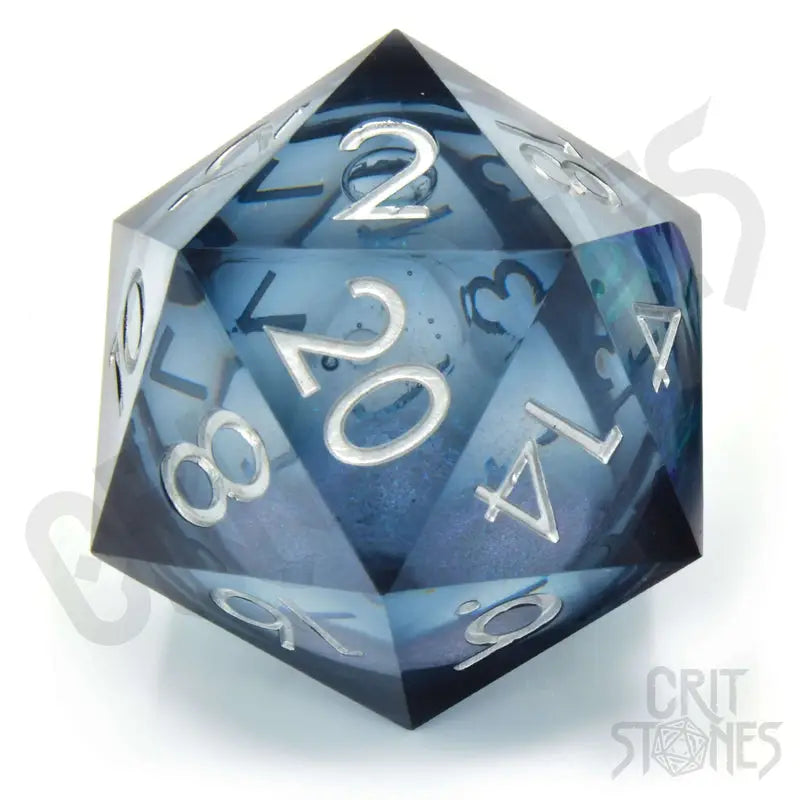 Dice: Resin - Sharp Edge - Liquid Core - d20 - Cloud Nebula - Glassstaff - Accessories