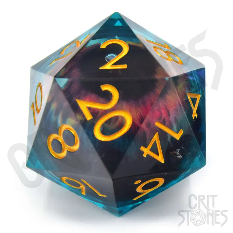 Dice: Resin - Sharp Edge - Liquid Core - d20 - Eye of the Oracle - Glassstaff - Accessories