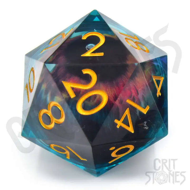 Dice: Resin - Sharp Edge - Liquid Core - d20 - Eye of the Oracle - Glassstaff - Accessories