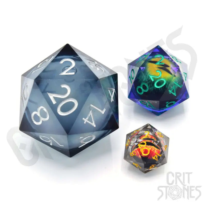 Dice: Resin - Sharp Edge - Liquid Core - d20 - Ocean Orb - Glassstaff - Accessories