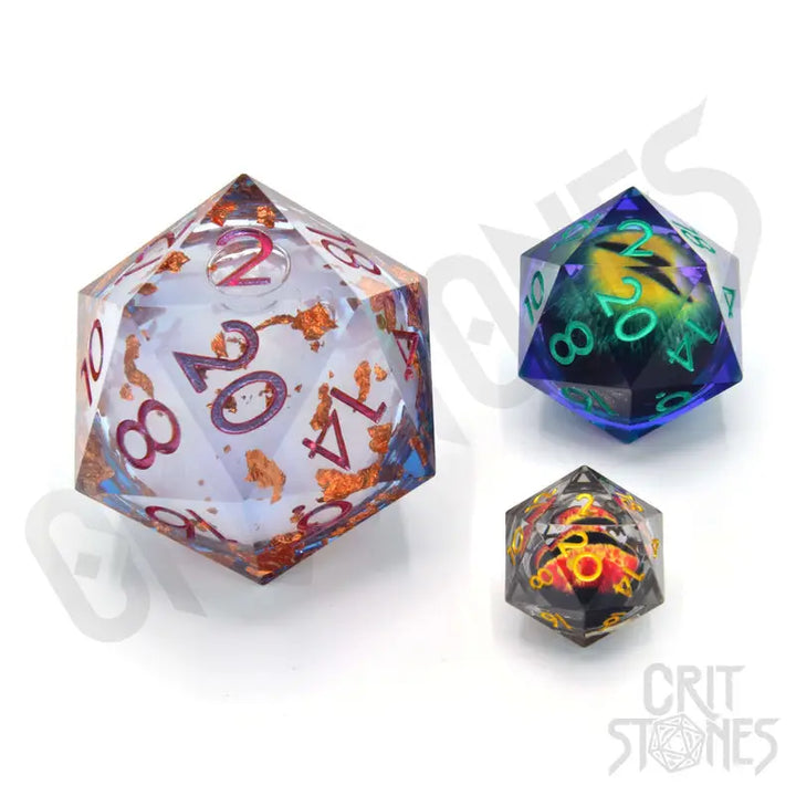 Dice: Resin - Sharp Edge - Liquid Core - d20 - Seraphic Reverie - Glassstaff - Accessories