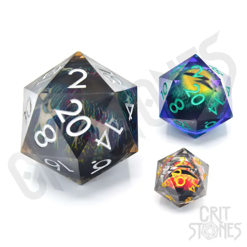Dice: Resin - Sharp Edge - Liquid Core - d20 - Spectrum Sentinel - Glassstaff - Accessories