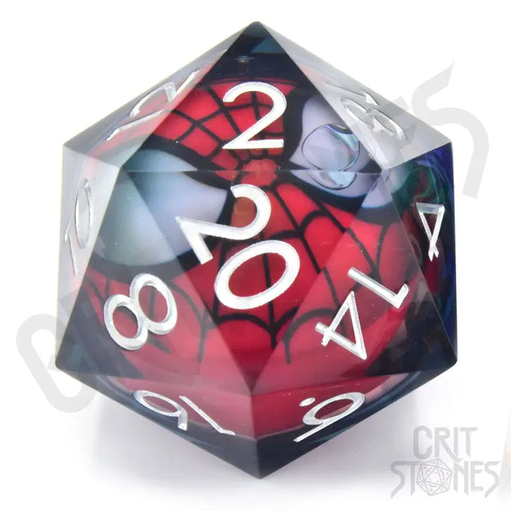 Dice: Resin - Sharp Edge - Liquid Core - d20 - Spidey - Glassstaff - Accessories