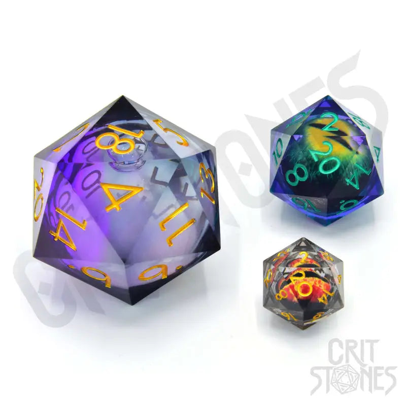 Dice: Resin - Sharp Edge - Liquid Core - d20 - Twilight Ether - Glassstaff - Accessories