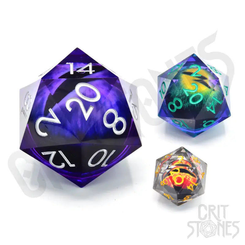 Dice: Resin - Sharp Edge - Liquid Core - d20 - Void Vision - Glassstaff - Accessories