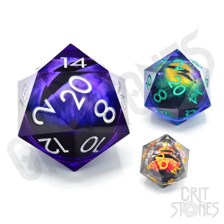Dice: Resin - Sharp Edge - Liquid Core - d20 - Void Vision - Glassstaff - Accessories