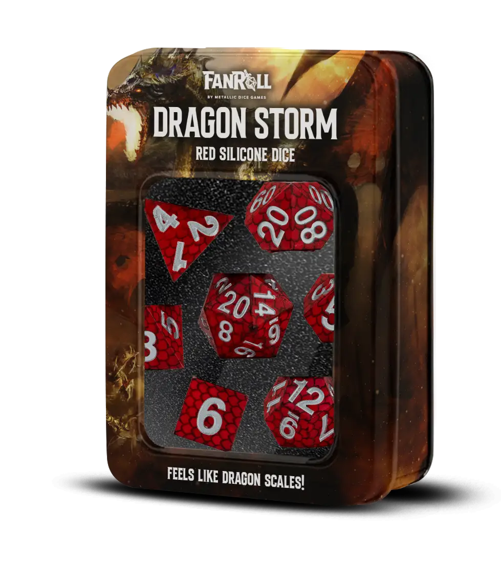 Dragon Storm Silicone Dice Set: Red Dragon Scales - FanRoll - Accessories