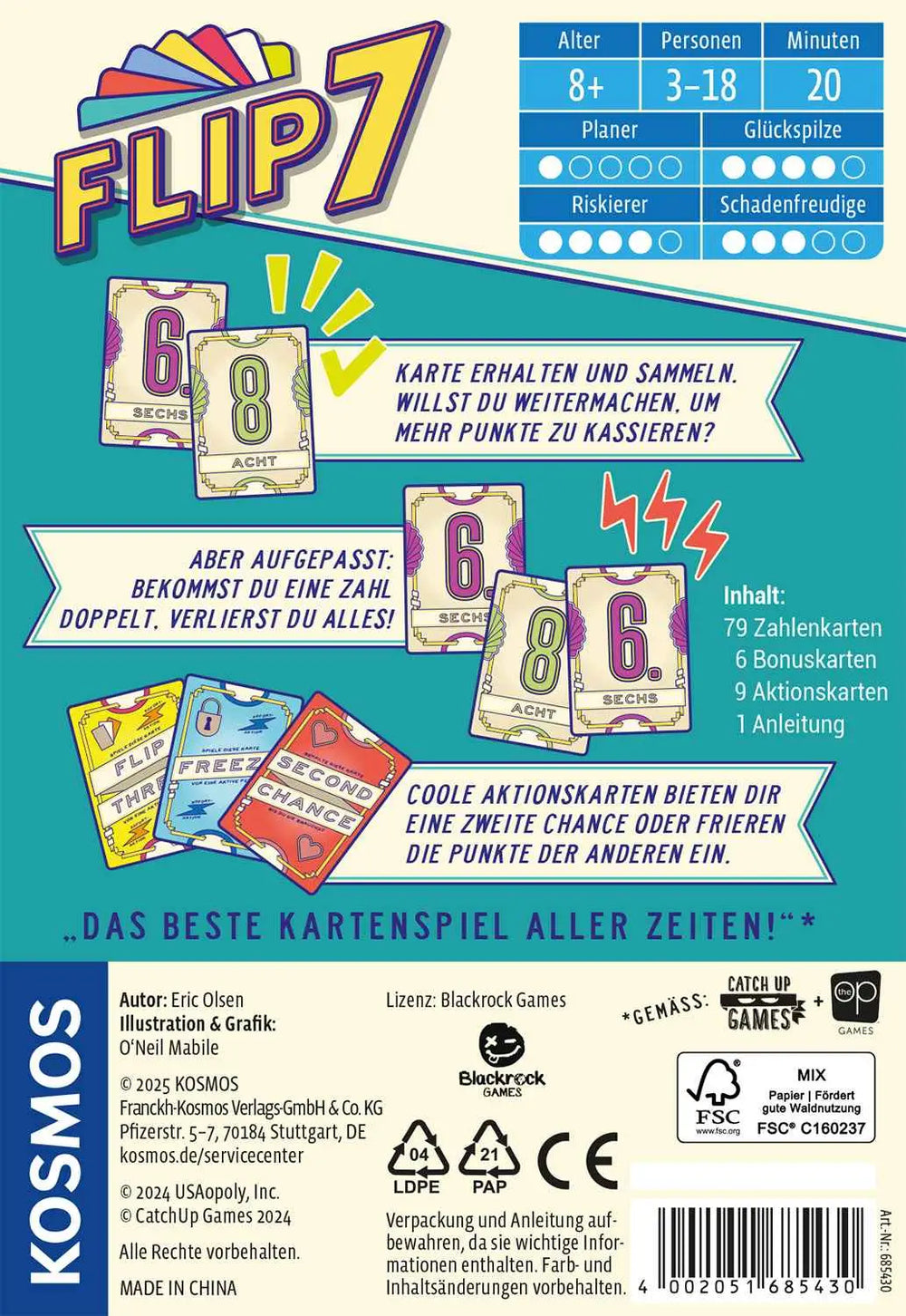 Flip 7 (DE) - Kosmos - Board Games