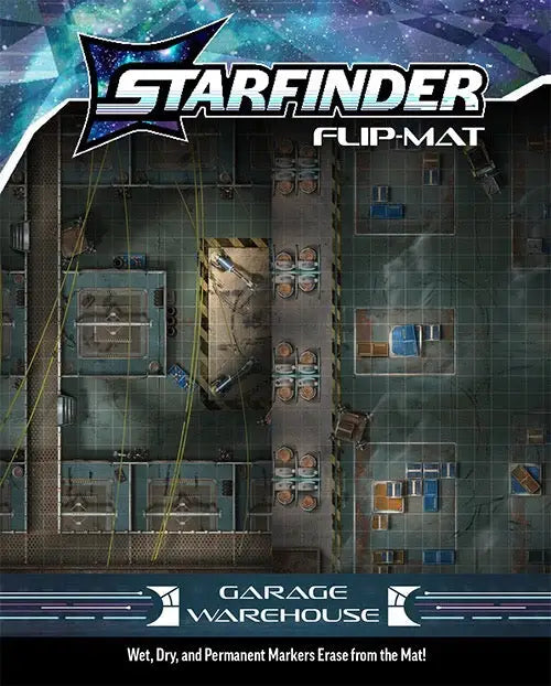 Flip-Mat: Starfinder – Garage Warehouse - Paizo Publishing - Roleplaying Games