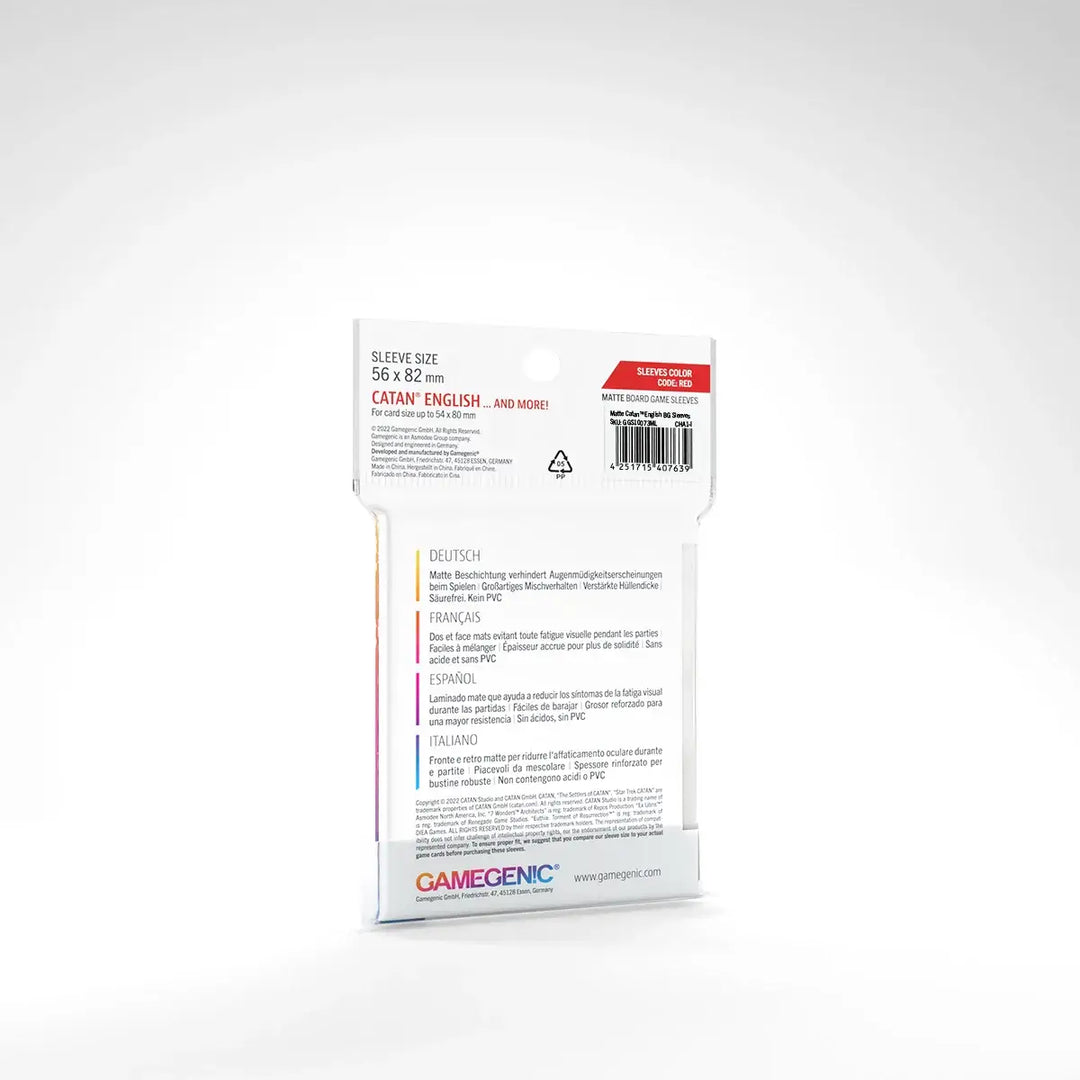 Board Game Sleeves: Matte - Catan - Red (60) - Gamegenic - Accessories