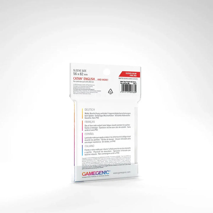 Board Game Sleeves: Matte - Catan - Red (60) - Gamegenic - Accessories