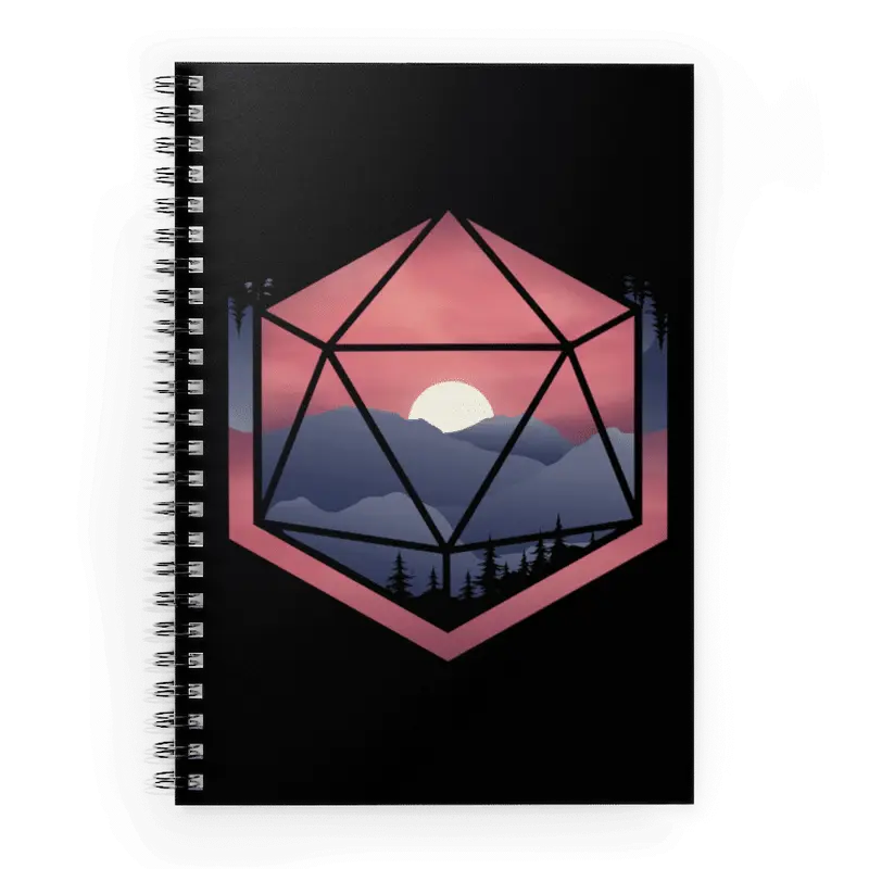 Notebook: Spiral - Mountain d20 - Glassstaff - Accessories