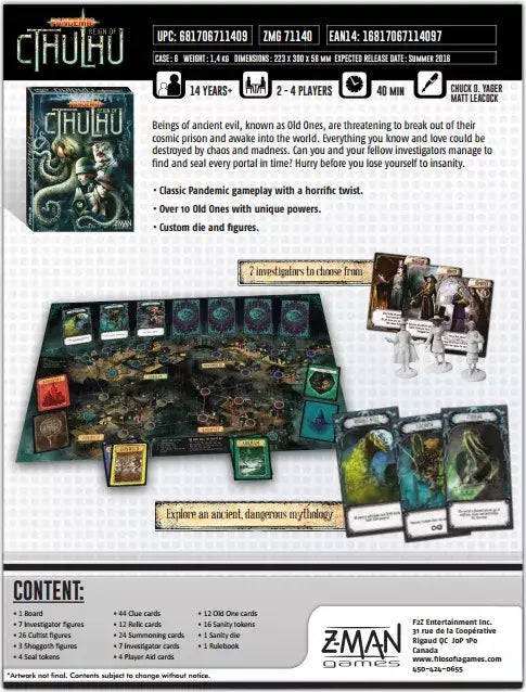 Pandemic: Reign of Cthulhu (EN) - Z Man Games - Board Games