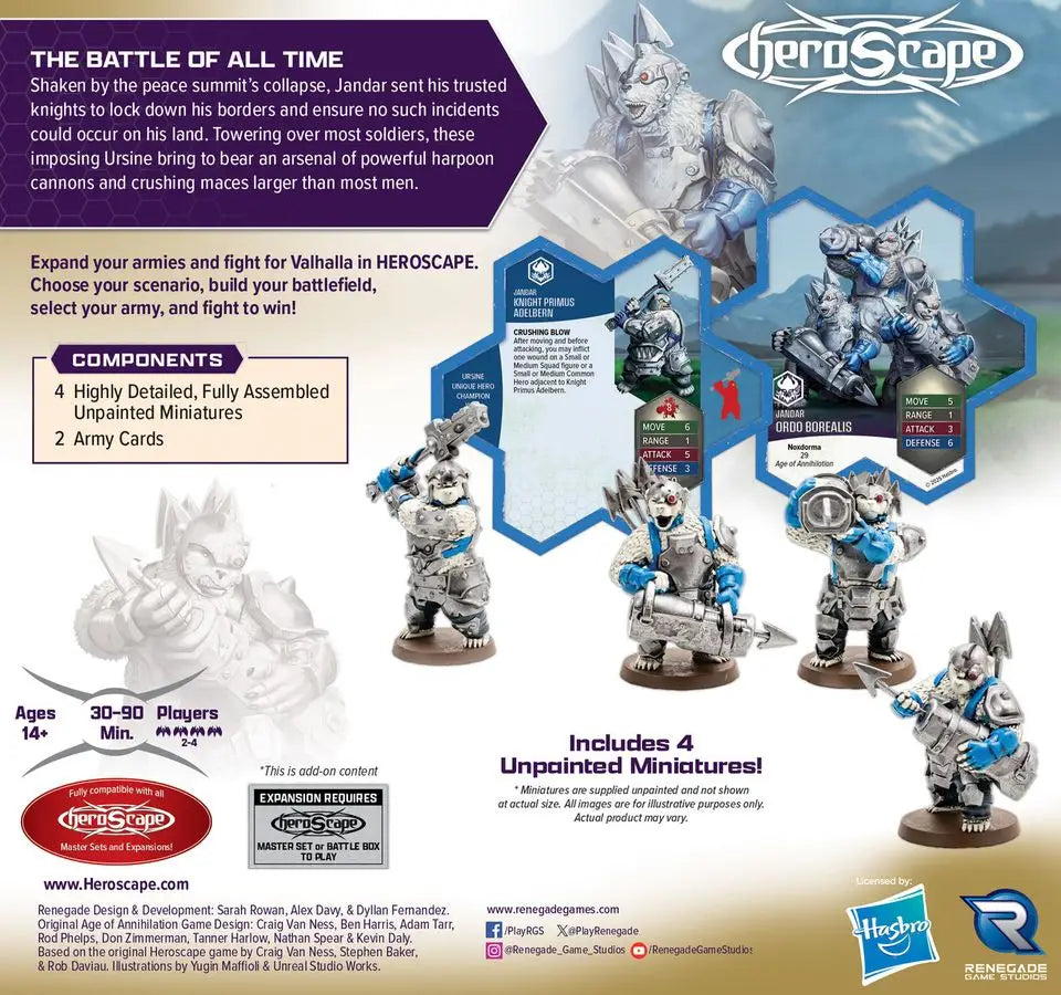 HeroScape: Rising Tide - Army Expansion - Knight Primus Adelbern & Ordo Borealis (EN) - Renegade Game Studios