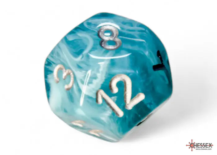RPG Dice Set: Cirrus - Polyhedral - Aqua/Silver (7) - Chessex - Accessories