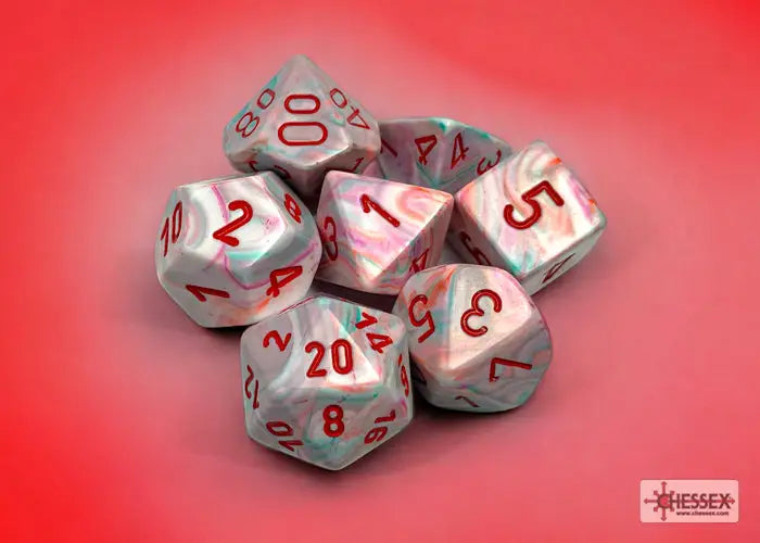 RPG Dice Set: Festive - Polyhedral - Pop-Art/Red (7) - Chessex - Accessories