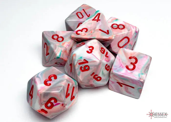 RPG Dice Set: Festive - Polyhedral - Pop-Art/Red (7) - Chessex - Accessories
