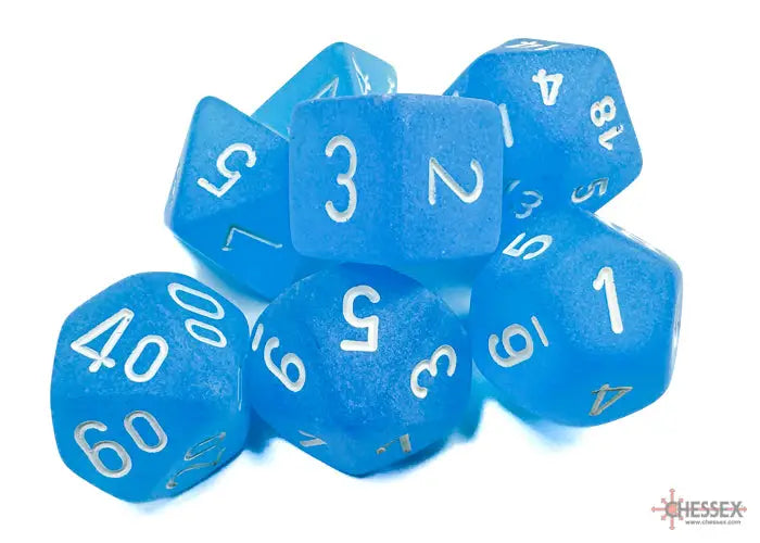 RPG Dice Set: Frosted Polyhedral Caribbean Blue/White (7) Chessex Accessories