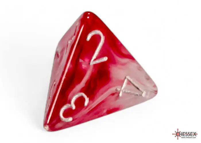 RPG Dice Set: Ghostly Polyhedral Glow Pink/Silver (7) Chessex Accessories