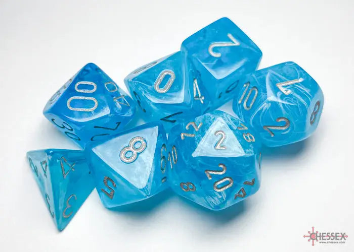 RPG Dice Set: Luminary - Polyhedral - Sky/Silver (7) - Chessex - Accessories