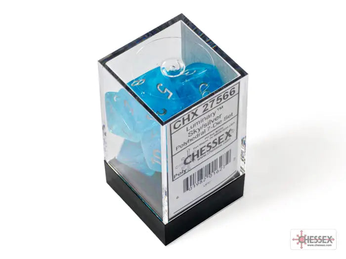 RPG Dice Set: Luminary - Polyhedral - Sky/Silver (7) - Chessex - Accessories