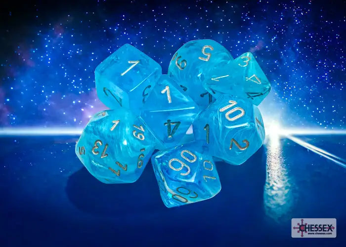 RPG Dice Set: Luminary - Polyhedral - Sky/Silver (7) - Chessex - Accessories