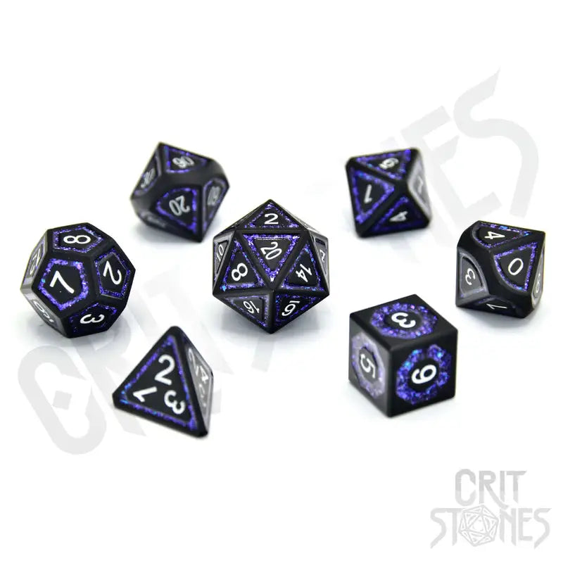 RPG Dice Set: Metal - Astral Gleam - Glassstaff - Accessories
