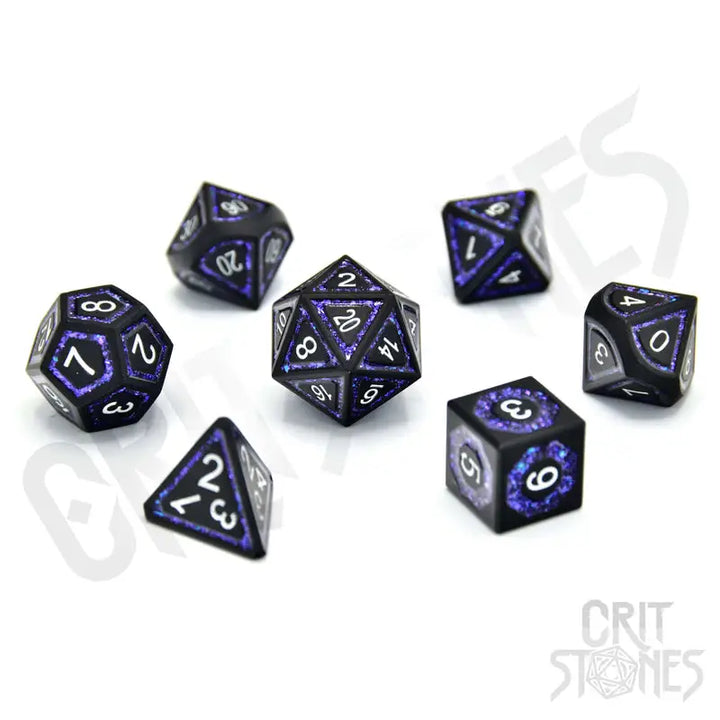 RPG Dice Set: Metal - Astral Gleam - Glassstaff - Accessories