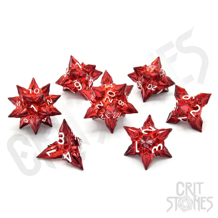 RPG Dice Set: Metal - Bane’s Inferno - Glassstaff - Accessories
